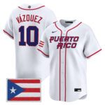 Christian Vázquez #10 Puerto Rico Baseball 2026 World Baseball Classic Vapor Premier Jersey - White