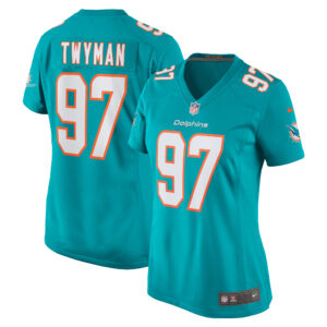 Jaylen Twyman Miami Dolphins Women's Home Game Player Jersey - Aqua
