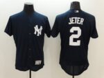 New York Yankees #2 Derek Jeter Navy Blue Flexbase Collection Stitched Jersey
