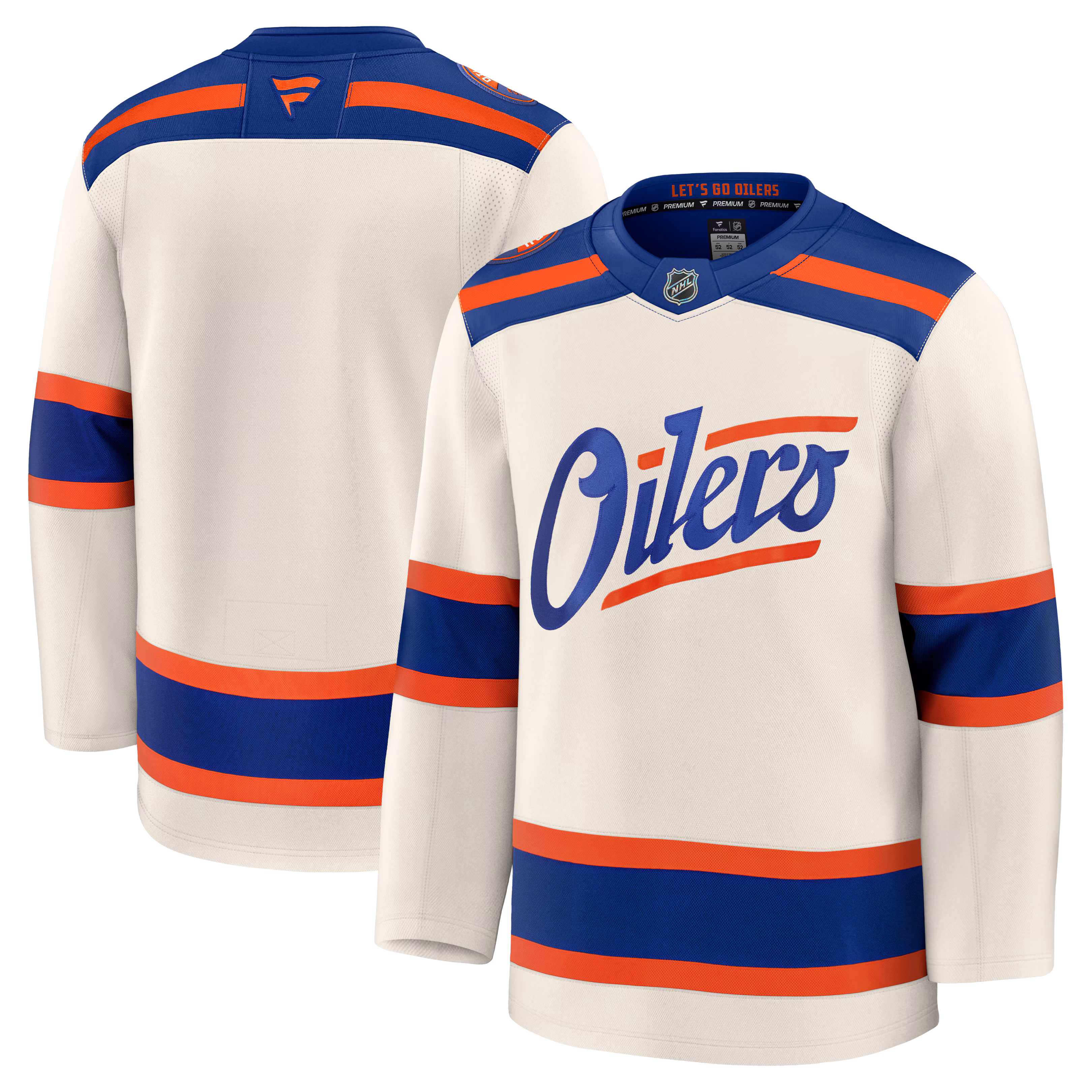 Edmonton Oilers Fanatics Light Beige Alternate Premium Jersey