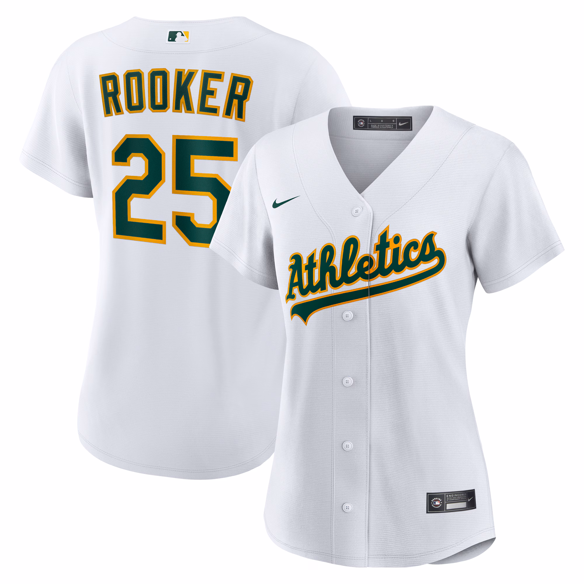 Women's Athletics Brent Rooker #25 White Home Replica Jersey