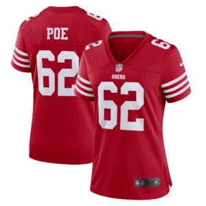 Jason Poe San Francisco 49ers  Women's Game Player Jersey - Scarlet