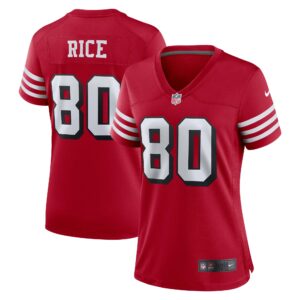 Jerry Rice San Francisco 49ers  Women's Alternate Game Jersey - Scarlet