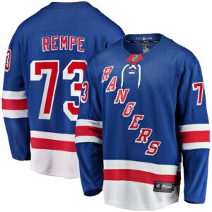 New York Rangers Matt Rempe #73 Fanatics Blue Home Breakaway Jersey