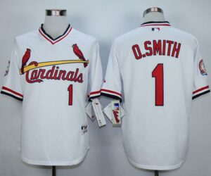 St. Louis Cardinals #1 Ozzie Smith White 1982 Turn Back The Clock Stitched Jersey