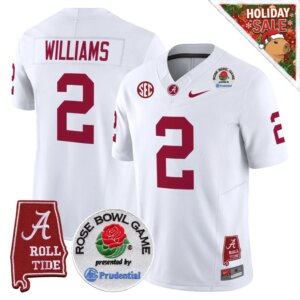 Ryan Williams #2 Ncaa BAMA Rose Bowl Patch Vapor Limited Jersey - Alabama Map - All Stitched