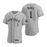 Men's New York Mets #1 Jeff McNeil Gray Flex Base Road Jersey