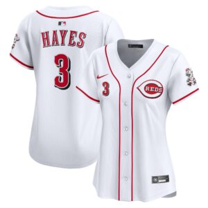 Women's Cincinnati Reds Ke'Bryan Hayes #3 White Home Limited Player Jersey