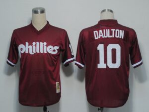 Mitchell And Ness 1991 Philadelphia Phillies #10 Darren Daulton Red Stitched Jersey