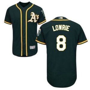 Oakland Athletics #8 Jed Lowrie Green Flexbase Collection Stitched Jersey