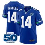 Seattle Seahawks Sam Darnold #14 Royal Alternate 50th Season Game Jersey