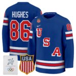 Jack Hughes #86 2026 USA Olympic Premium Hockey Jersey -Royal