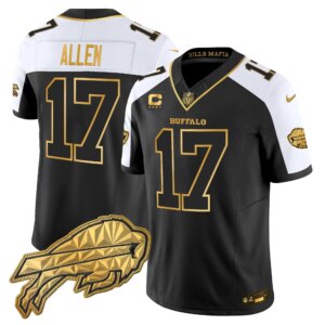Josh Allen #17 Buffalo Bills BUF 2025 "Rivalries" Gold Vapor Limited Jersey - All Stitched