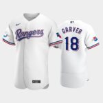 Men's Texas Rangers #18 Mitch Garver White Home 50th Anniversary Flex Base Jersey