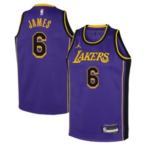 LeBron James Los Angeles Lakers  Youth Swingman Jersey - Statement - Purple