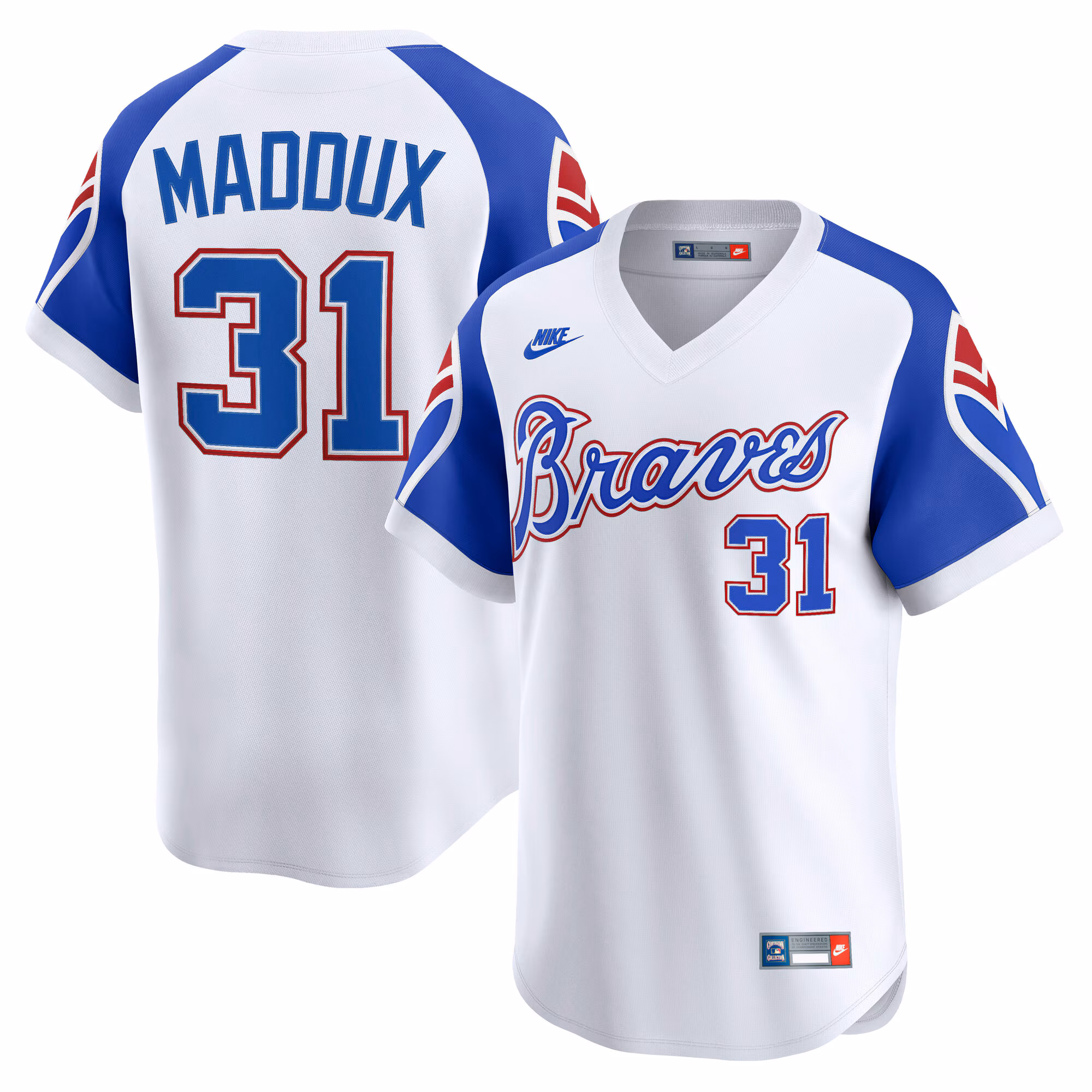 Atlanta Braves Greg Maddux #31 White Throwback Cooperstown Collection Limited Jersey
