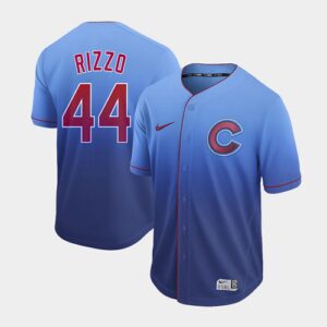 Men's  Chicago Cubs #44 Anthony Rizzo Royal Fade Jersey