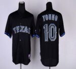 Texas Rangers #10 Michael Young Black Fashion Stitched Jersey