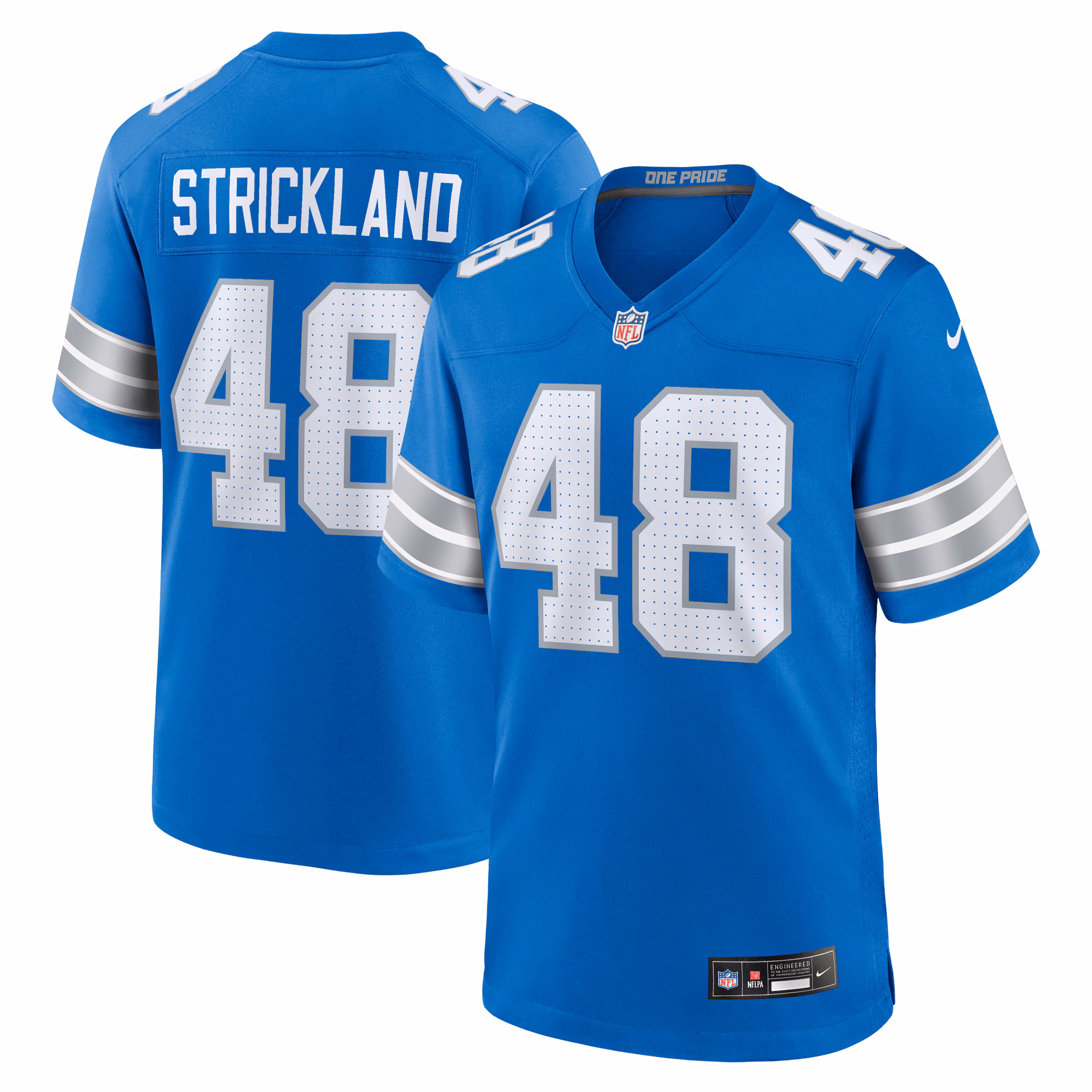 Loren Strickland Detroit Lions Game Jersey -  Blue