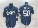 Men's  Los Angeles Dodgers #50 Mookie Betts Blue Throwback Cool Base Jersey