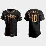 Men's Arizona Diamondbacks #40 Madison Bumgarner Python Skin Black Flex Base Jersey
