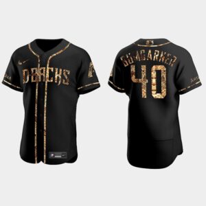 Men's Arizona Diamondbacks #40 Madison Bumgarner Python Skin Black Flex Base Jersey