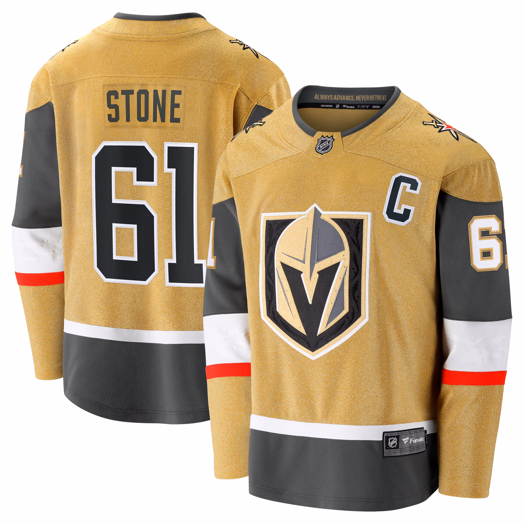 Vegas Golden Knights Mark Stone #61 Fanatics Gold Home Breakaway Jersey