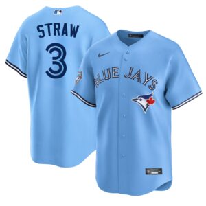 Myles Straw #3 Toronto Blue Jays Alternate Replica Player Name Jersey Stitched Light Blue
