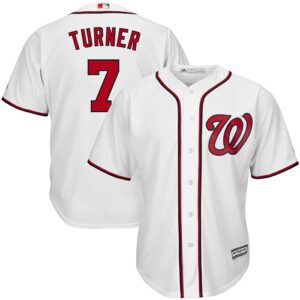 Men's Washington Nationals #7 Trea Turner Majestic White 2019 Spring Training Cool Base Player Jersey