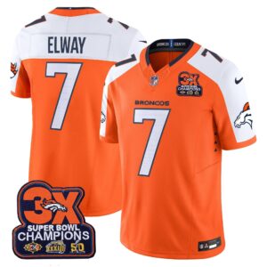 John Elway Denver Broncos-Time Champions Patch Vapor Limited Jersey - All Stitched