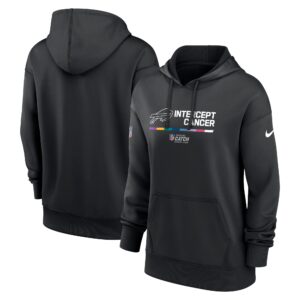 Women's Black Buffalo Bills 2022 Crucial Catch - Therma Performance Pullover Hoodie