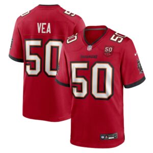 Vita Vea #50 Tampa Bay Buccaneers 50th Season Team Game Jersey - Red