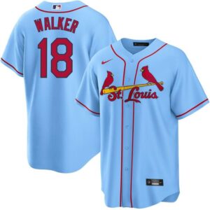 Men's St. Louis Cardinals #18  Walker Alternate Light Blue Jersey
