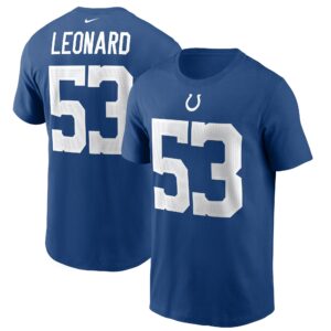 Men's Shaquille Leonard Royal Indianapolis Colts Name & Number T-Shirt