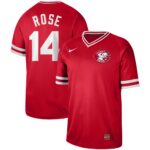 Men's  Cincinnati Reds #14 Pete Rose Red Cooperstown Collection Legend V-Neck Jersey