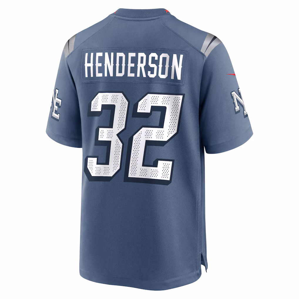 TreVeyon Henderson #32 New England Patriots 2025 Rivalries Collection Limited Jersey - Storm Blue - Image 3