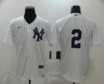 Men's New York Yankees #2 Derek Jeter White No Name Stitched Cool Base  Jersey