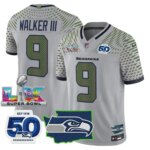 Walker III #9 Seattle Seahawks Super Bowl LX Patch Game Jersey - All Stitched
