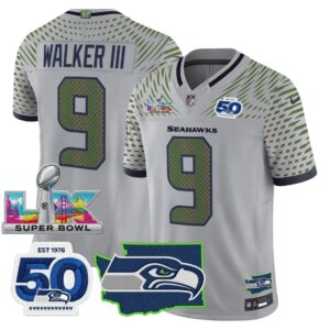 Walker III #9 Seattle Seahawks Super Bowl LX Patch Game Jersey - All Stitched