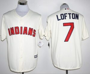 Cleveland Indians #7 Kenny Lofton Cream New Cool Base Stitched Jersey
