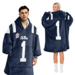 Adult #1 Ole Miss Football Unisex Blanket Hoodie