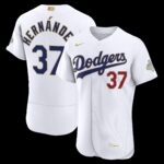 Los Angeles Dodgers Teoscar Hernández #37 White 2026 Gold Collection Authentic Jersey