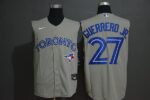Men's Toronto Blue Jays #27 Vladimir Guerrero Jr. Grey 2020 Cool and Refreshing Sleeveless Fan Stitched  Jersey