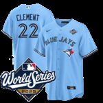 Ernie Clement #22 Toronto Blue Jays 2025 World Series Limited Player Jersey Stitched Light Blue