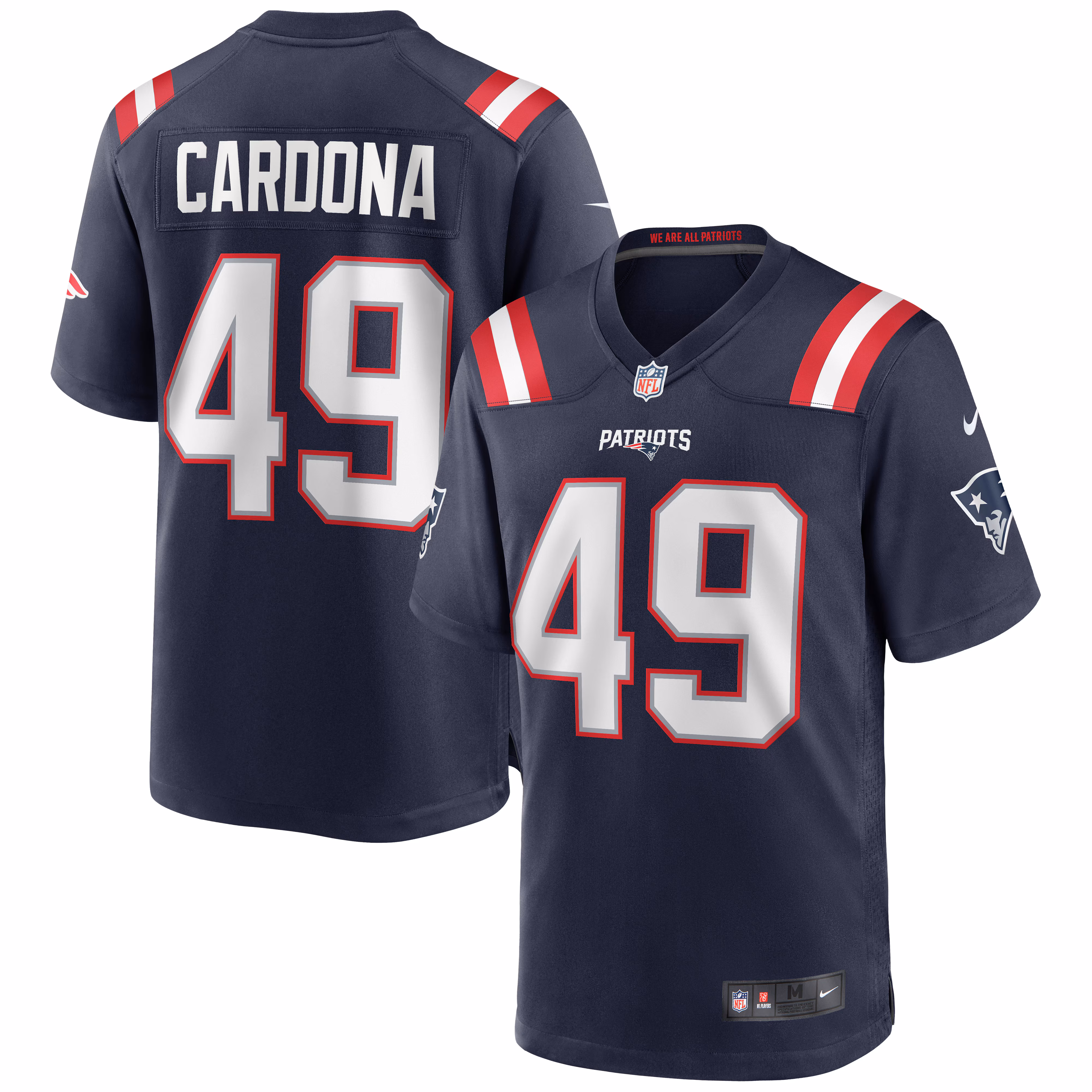 Joe Cardona New England Patriots Game Jersey - Navy
