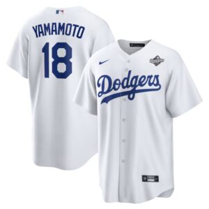 Yoshinobu Yamamoto #18 Los Angeles Dodgers 2025 World Series Home Replica Player Jersey - White