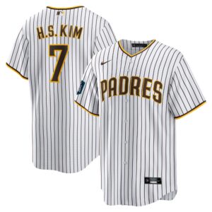Men's San Diego Padres #7 Ha-Seong Kim  White 2024 World Tour Seoul Series Home Player Jersey