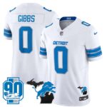 Jahmyr Gibbs #0 Detroit Lion 2025 Michigan & 90th Year Patch Vapor Jersey - All Stitched