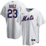 Men's New York Mets #23 Javier Baez White Stitched Cool Base  Jersey