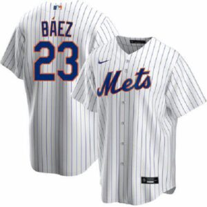 Men's New York Mets #23 Javier Baez White Stitched Cool Base  Jersey